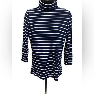 Lauren Ralph Lauren striped Turtle Neck Top size Medium
